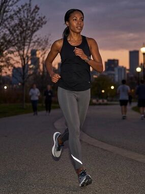 Asics Lite-Show Gray Leggings with Reflective Detail Size XL. Lightweight